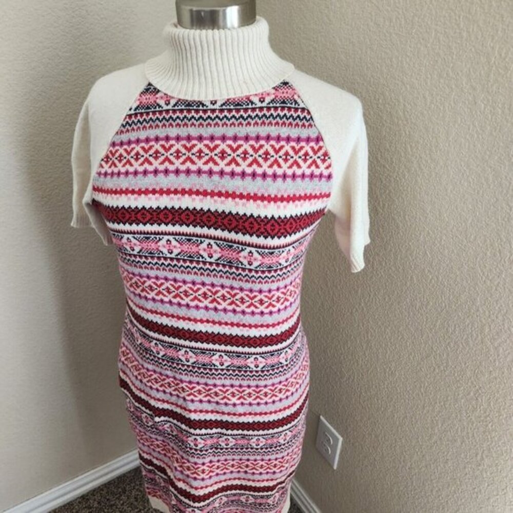 Tommy Hilfiger Sweater Dress Tunic‎ Multi Color Turtleneck Casual Size M - Picture 2 of 12